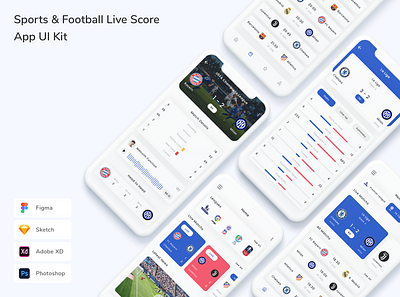 Sports & Football Live Score App UI Kit app design football live score sports ui ui design ui kit ux