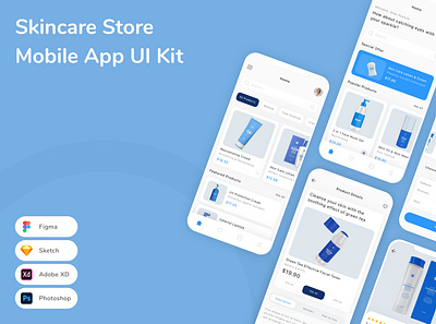 Skincare Store Mobile App UI Kit app care cosmetics design skin skin care ui ui design ui kit ux