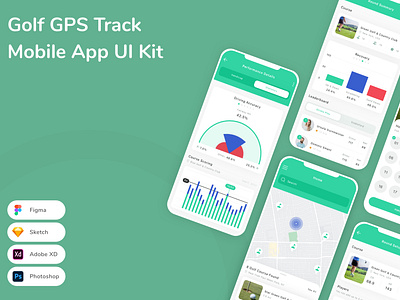 Golf GPS Track Mobile App UI Kit