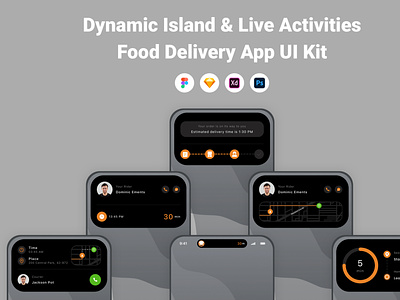Dynamic Island & Live Activities Food Delivery App UI Kit
