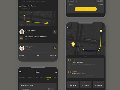 Cargo Delivery Tracking Mobile App UI Kit app cargo delivery design tracking ui ui design ui kit ux