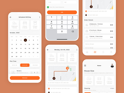 Shifting Service Mobile App UI Kit app design mobile service shifting ui ui design ui kit ux