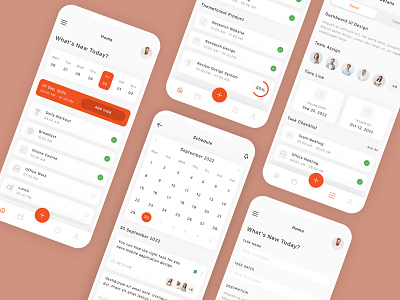 Task Planner Mobile App UI Kit app calendar chart design management manager planner planning task ui ui design ui kit ux work