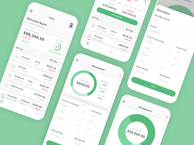 Financial Assistant Mobile App UI Kit app assistant banking chart design finance financial ui ui design ui kit ux