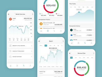 Cryptocurrency Mobile App UI Kit app chart crypto cryptocurrency currency design doge ethereum ico trade trading ui ui design ui kit ux