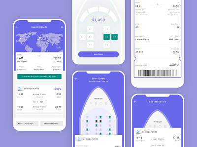 Flight Tİcket Mobile App UI Kit app booking design flight holiday ticket ui ui design ui kit ux