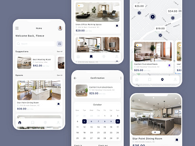 Working Space Renting Mobile App UI Kit