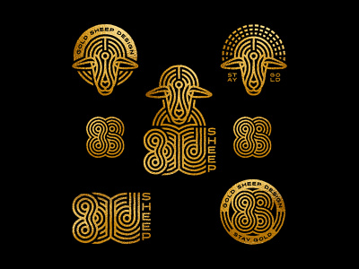 Gold Sheep Design Logo System adobe illustrator adobeillustrator brand design branding and identity illustration logo logo design music vector