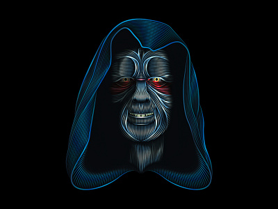 Star Wars - Darth Sidious adobe illustrator adobeillustrator dark side darth sidious emperor palpatine illustration lines on black star wars vector