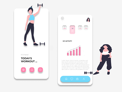 Workout tracking App app app design design figma front end icon menu mobile people typography website workout workout app