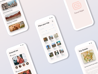 Travel Right app blog booking design figma hotel people travel