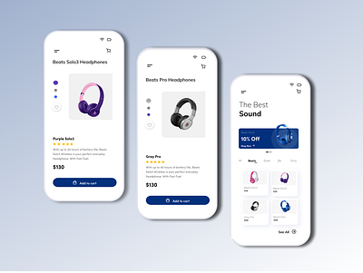 Headphone's Store adobe xd app beats bose design ecommerce figma headphones menu mobile mobile development store website