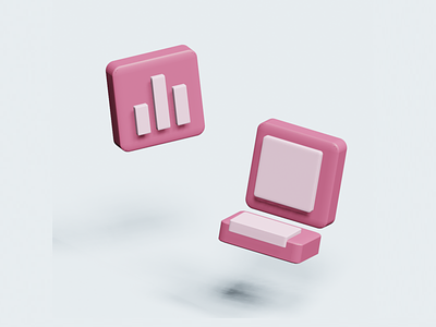 Blender Icons 3d blender blender design design graphic graphic design icon keyboard laptop minimalism pink screen