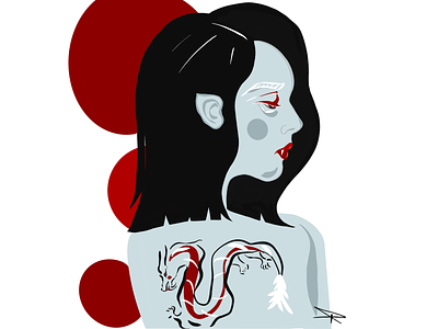 Bites art artwork character design digitalart fantastic illustration illustrator red vampire woman