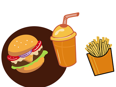 Fast Food art burger design digitalart fastfood food illustration logo red