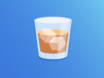 Whiskey Wednesdays app design drink flat glass ice icon illustration sketch wednesday whiskey