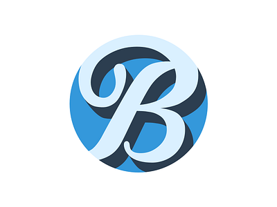 B is for Billy flat icon lettering logo script shadow