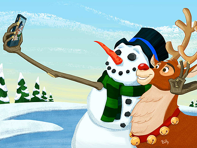 Snowman & Rudolph Selfie christmas mobile peace rudolph selfie snowman