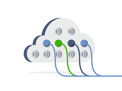 Plug In cable cloud devops flat icon illustration integration internet plug wire