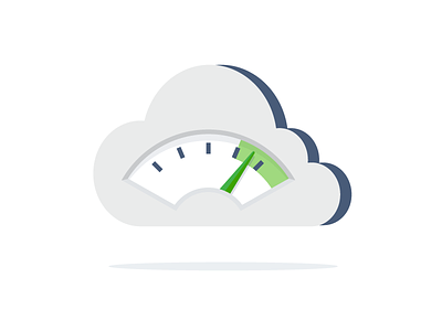 Cloud Performance cloud devops flat gauge icon illustration internet performance tachometer