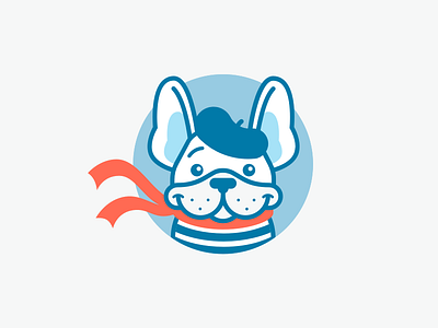 OUI Logo Mascot bulldog dog french icon logo scarf ui