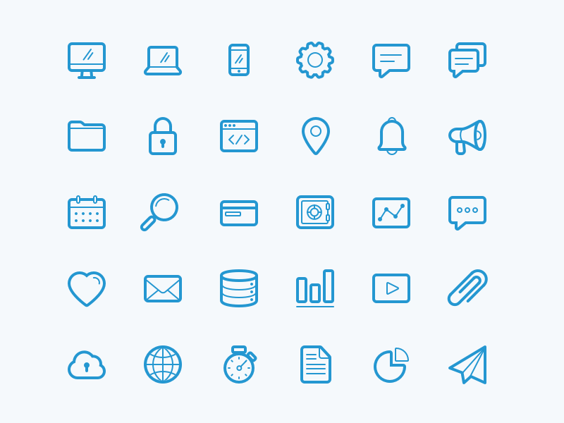 Tech Icons by Billy Tamplin on Dribbble