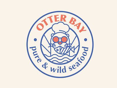 Otter Bay logo -Option 2 animal chef cool gif hand illustrator otter painted restaurant