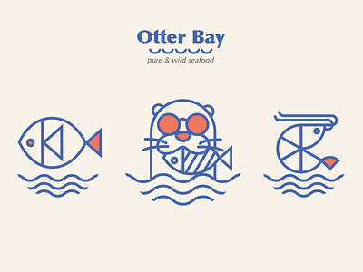 Icon plan for Otter Bay logo -Option 2 animal chef cool gif hand icon illustrator logo otter painted restaurant