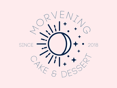 Morvening cake desset evening logo moon morning sun