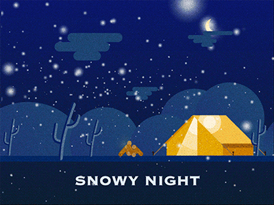 SNOWY NIGHT (GIF) camp gir night snow