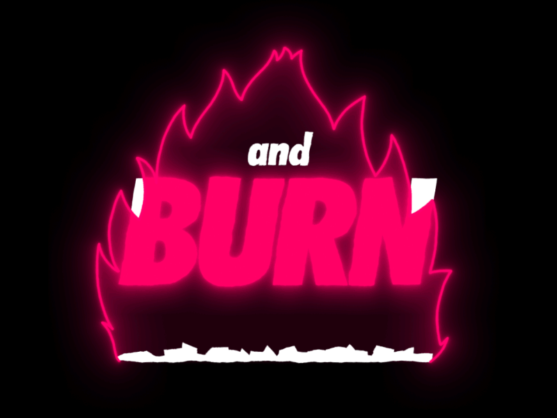 Crash and Burn 2d animation after effects animation cel animation design fire frame by frame hand drawn mograph motion motion design typography vector
