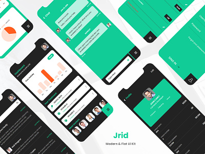 Jrid - Modern & Flat ui kit inner page design app design flat health app healthcare ionic ionic framework ionic5 mobile apps mobile ui modern ui user interface