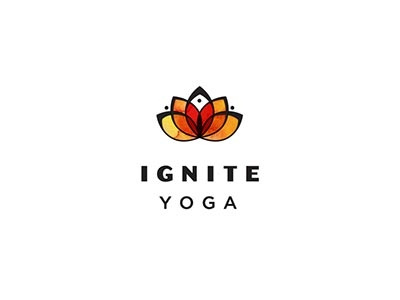 Ignite Yoga Logo fire health heart ignite lotus love watercolor yoga