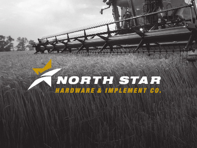 North Star Hardware & Implement Co. Branding agriculture combine farm farming gleaner gold grain hardware implement star tractor wheat