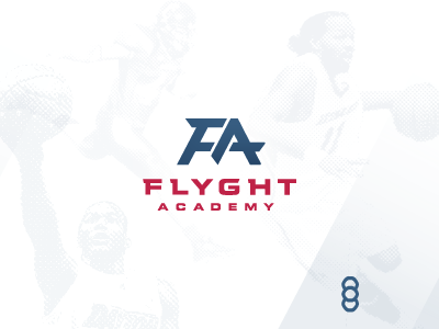 FLYGHT Academy Logo academy athlete athletics blue flight logo performance physical therapy red sports sports medicine