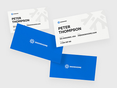 Snowhome Business Card Design agency branding business business card design home house illustration logo logo design logo design branding mobile modern design mortgage print real estate snow vector visual identity web design