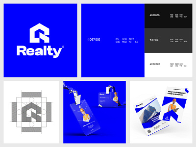 Realty Logo brand identity branding clean design graphic design initials letter r logo logo logo design logogram logomark logotype modern motion graphics print real estate simple ui web page