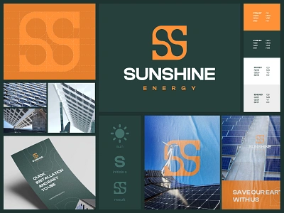 Sunshine Energy Branding branding clean design construction design energy graphic design letter s logo logo design logo design branding logodesign sun surya panel ui vector visual identity