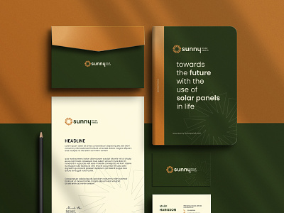 Sunny Stationery branding business business card clean design design envelope graphic design letter head logo logo design motion graphics print stationery