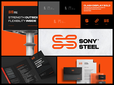 Sony Steel Branding branding chain logo clean design construction design graphic design illustration letter s logo logo logo design logo design branding logodesign real estate ss logo ui