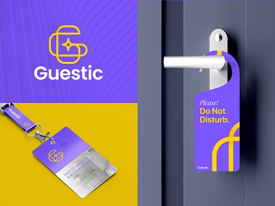 Guestic branding clean design design graphic design hotels idcard illustration lettermark logo logo design logo design branding logodesign logoforsale logogram logomark print travel