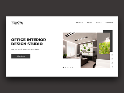 Wallove interior design studio black white design design studio figma figmadesign interface interior main page mainpage montserrat website website design