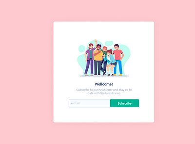 Subscribe form concept dailyui design design for website designs figma form form design green illustration newsletter pink popup popup design subscribe subscribe form ui form uiux wellcome