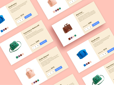 Items cards. Bags. bag bag design branding cards cards ui color design ecommerce figma item card pink store uidesign