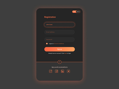 Registration form