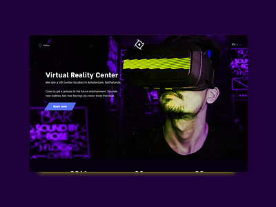 DistantMind - VR Gaming center Landing page gaming gaming center landing page neon ux ui vr