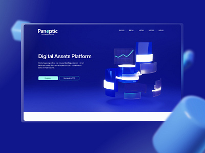 Digital Assets Platform - 3d hero landing page