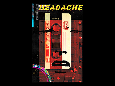 Headache Poster poster print texture typography