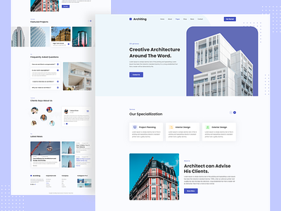 Architecture Landing Page 2020 trend design agency agency business agency websites architect architectural architecture consultancy creative engineers homepage illustration interior landing page landing page design marketing minimal clean new trend propeties real estate ui