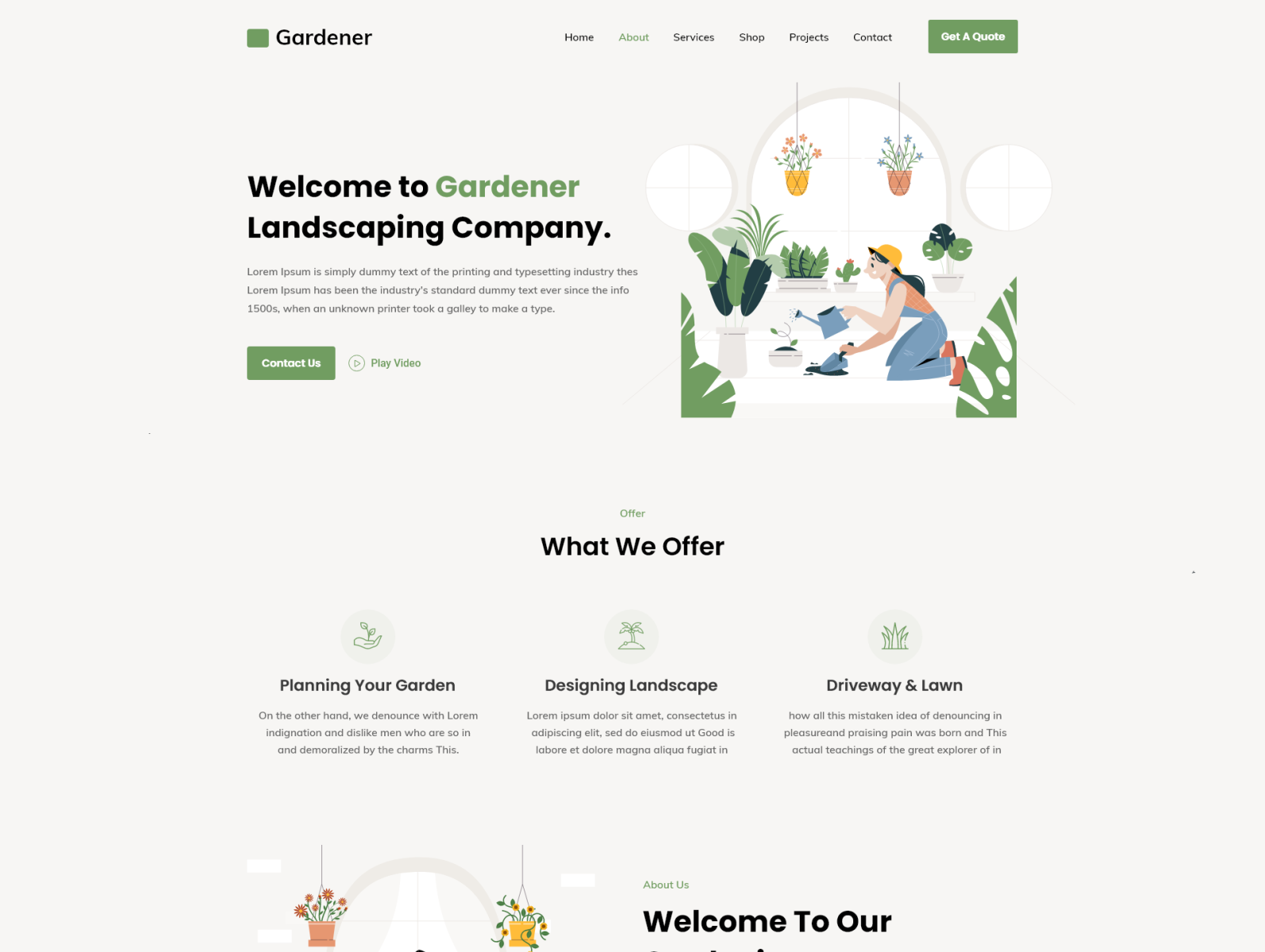 Gardener Landscape Gardening Landing Page by Tufayel Khan for